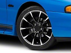 11/12 GT/CS Style Gloss Black Machined Wheel; 18x9; 30mm Offset (94-98 Mustang)