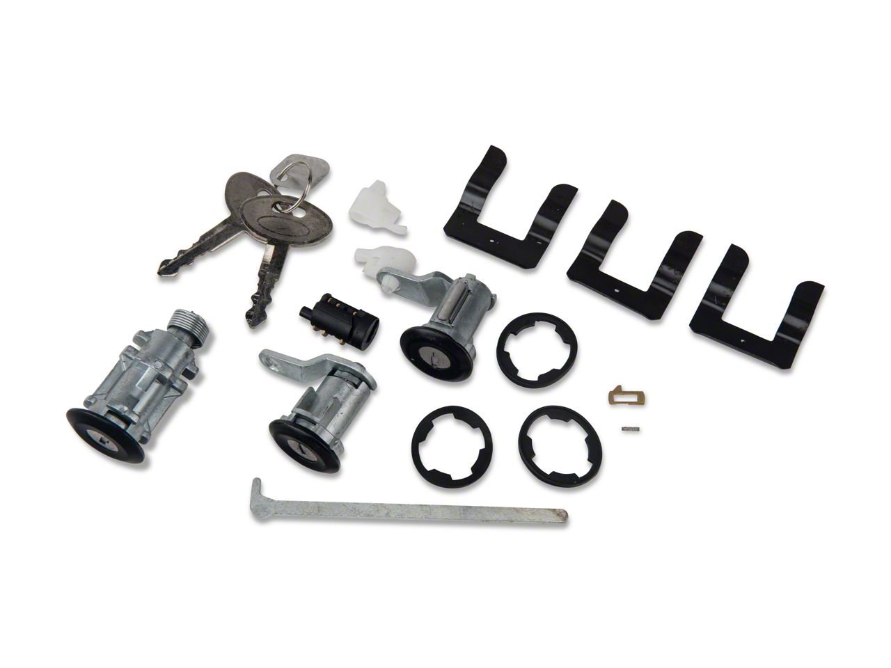 OPR Lock Set; Black (87-93 Mustang)