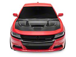 Black Ops Auto Works Hellcat Hood; Carbon Fiber Outer/Unpainted Inner (15-23 Charger)