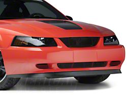 Modern Billet Pony Delete Grille; Black (99-04 Mustang)