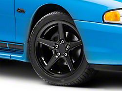 Saleen Style Gloss Black Wheel; 17x9; 24mm Offset (94-98 Mustang)