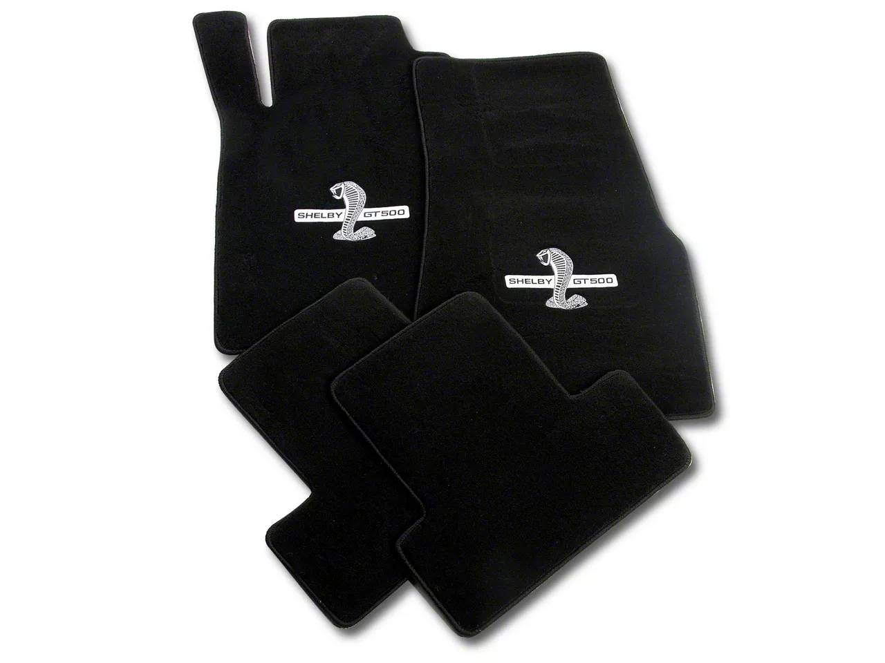 Lloyd Mustang Front and Rear Floor Mats with Shelby GT500 Logo; Black ...