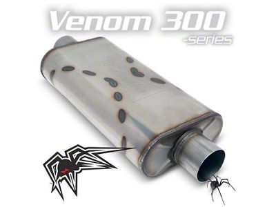 Black Widow Exhaust Venow 300 Series Center/Center Muffler; 2.50-Inch Inlet/2.50-Inch Outlet (Universal; Some Adaptation May Be Required)