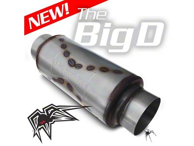 Black Widow Exhaust The Big D Series Center/Center Muffler; 5-Inch Inlet/5-Inch Outlet (Universal; Some Adaptation May Be Required)