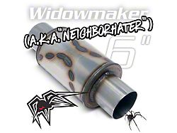 Black Widow Exhaust Neighborhater Series Center/Center Muffler; 2.50-Inch Inlet/2.50-Inch Outlet (Universal; Some Adaptation May Be Required)