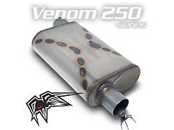 Black Widow Exhaust Venom 250 Series Offset/Offset Muffler; 2.50-Inch Inlet/2.50-Inch Outlet (Universal; Some Adaptation May Be Required)