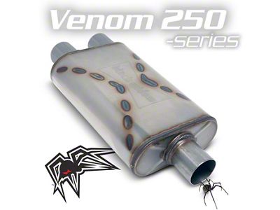 Black Widow Exhaust Venom 250 Series Single/Dual Muffler; 3-Inch Inlet/3-Inch Outlet (Universal; Some Adaptation May Be Required)