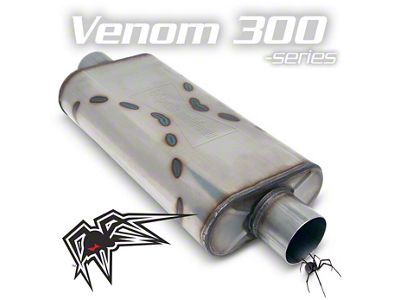 Black Widow Exhaust Venow 300 Series Center/Center Muffler; 3-Inch Inlet/3-Inch Outlet (Universal; Some Adaptation May Be Required)