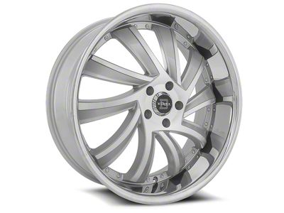 Blade Luxury BSL-476 Sliced Silver Machined with Stainless Lip Wheel; 22x8.5; 35mm Offset (16-24 Camaro, Excluding SS w/ 6-Piston Front Calipers & ZL1)