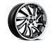 Blade Luxury BSL-476 Sliced Gloss Black Machined with Stainless Lip Wheel; Rear Only; 22x9.5; 15mm Offset (08-23 RWD Challenger, Excluding SRT Hellcat & Widebody)