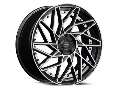 Blade Luxury RT-455 Venzo Gloss Black and Machined Wheel; Rear Only; 22x9; 35mm Offset (16-24 Camaro, Excluding SS w/ 6-Piston Front Calipers & ZL1)