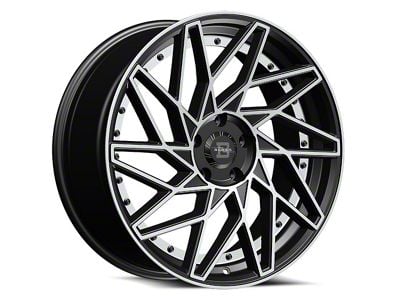 Blade Luxury RT-455 Venzo Gloss Black and Machined Wheel; Rear Only; 22x9; 35mm Offset (10-15 Camaro, Excluding ZL1)