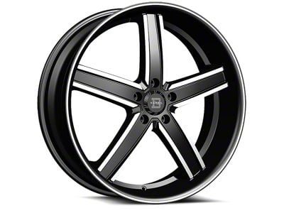 Blade Luxury BL-402 Pizarro Gloss Black and Machined Wheel; Rear Only; 22x9.5; 15mm Offset (08-23 RWD Challenger, Excluding SRT Hellcat & Widebody)