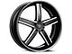 Blade Luxury BL-402 Pizarro Gloss Black and Machined Wheel; Rear Only; 22x9.5; 15mm Offset (08-23 RWD Challenger, Excluding SRT Hellcat & Widebody)