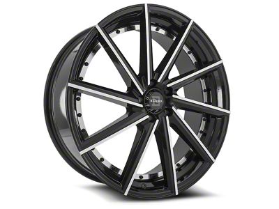 Blade Luxury RT-453 Renata Gloss Black and Machined Wheel; Rear Only; 24x9.5; 15mm Offset (08-23 RWD Challenger, Excluding SRT Hellcat & Widebody)