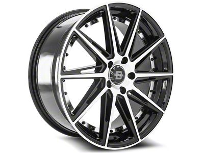 Blade Luxury RT-458 Alonza Gloss Black and Machined Wheel; Rear Only; 22x9.5; 15mm Offset (08-23 RWD Challenger, Excluding SRT Hellcat & Widebody)