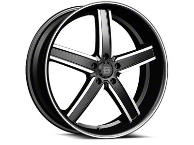 Blade Luxury BL-402 Pizarro Gloss Black and Machined Wheel; Rear Only; 22x9.5; 15mm Offset (11-23 RWD Charger, Excluding Widebody)