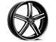 Blade Luxury BL-402 Pizarro Gloss Black and Machined Wheel; Rear Only; 22x9.5; 15mm Offset (11-23 RWD Charger, Excluding Widebody)