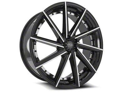 Blade Luxury RT-453 Renata Gloss Black and Machined Wheel; Rear Only; 24x9.5; 15mm Offset (11-23 RWD Charger, Excluding Widebody)