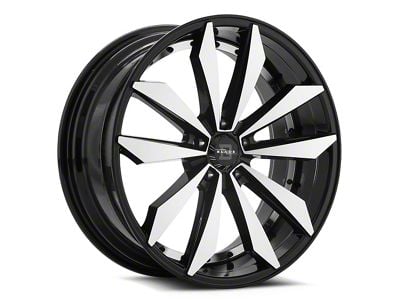 Blade Luxury RT-460 Scar Gloss Black and Machined Wheel; 22x9; 15mm Offset (11-23 RWD Charger, Excluding Widebody)