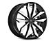 Blade Luxury RT-460 Scar Gloss Black and Machined Wheel; 22x9; 15mm Offset (11-23 RWD Charger, Excluding Widebody)