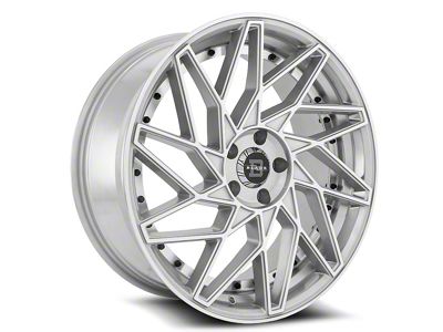 Blade Luxury RT-455 Venzo Silver and Machined Wheel; Rear Only; 24x9; 35mm Offset (24-25 Mustang)