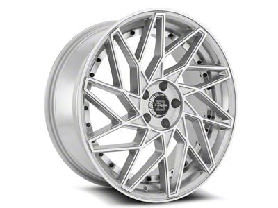 Blade Luxury RT-455 Venzo Silver and Machined Wheel; Rear Only; 24x9; 35mm Offset (94-98 Mustang)