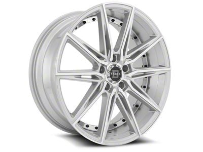 Blade Luxury RT-459 Barrett Silver and Machined Wheel; 22x8.5; 35mm Offset (15-23 Mustang GT w/o Performance Pack, EcoBoost, V6)