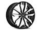 Blade Luxury RT-460 Scar Gloss Black and Machined Wheel; Rear Only; 22x9; 35mm Offset (99-04 Mustang)