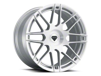 Blaque Diamond Wheels BD-F12 Silver with Brush Face DP Wheel; Rear Only; 20x10 (07-10 AWD Charger)