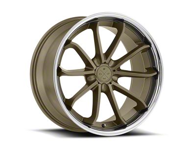 Blaque Diamond Wheels BD-23 Bronze Center with Chrome SS Lip Wheel; 20x10; 25mm Offset (10-15 Camaro)