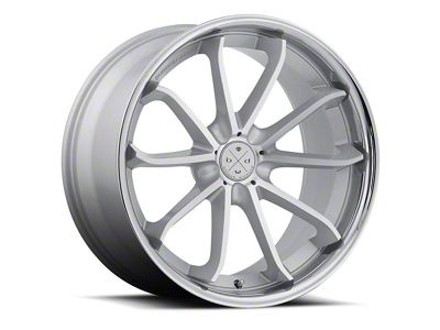 Blaque Diamond Wheels BD-23 Silver Center with Chrome SS Lip Wheel; 20x10; 25mm Offset (10-15 Camaro)