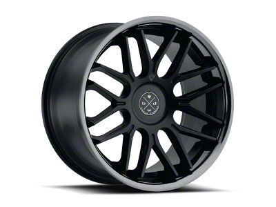 Blaque Diamond Wheels BD-27 Satin Black Center with Black Chrome SS Lip Wheel; 20x10; 25mm Offset (10-15 Camaro)