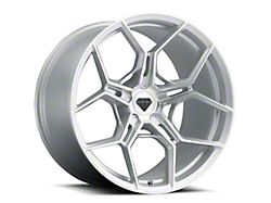 Blaque Diamond Wheels BD-F25 Silver with Brush Face Wheel; Rear Only; 19x10 (10-14 Mustang)
