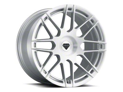 Blaque Diamond Wheels BD-F12 Silver with Brush Face DP Wheel; 20x10 (15-23 Mustang GT, EcoBoost, V6)