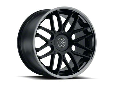 Blaque Diamond Wheels BD-27 Satin Black Center with Black Chrome SS Lip Wheel; 20x10; 25mm Offset (93-02 Camaro)