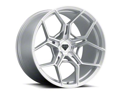 Blaque Diamond Wheels BD-F25 Silver with Brush Face Wheel; Rear Only; 19x10 (94-98 Mustang)