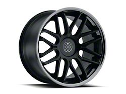 Blaque Diamond Wheels BD-27 Satin Black Center with Black Chrome SS Lip Wheel; 20x10; 25mm Offset (16-24 Camaro)