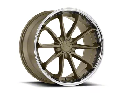 Blaque Diamond Wheels BD-23 Bronze Center with Chrome SS Lip Wheel; Rear Only; 22x10.5; 20mm Offset (08-23 RWD Challenger, Excluding Widebody)