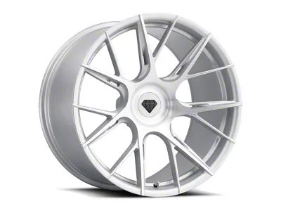 Blaque Diamond Wheels BD-F18 Silver with Brush Face Wheel; 22x9; 20mm Offset (08-23 RWD Challenger, Excluding Widebody)