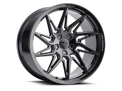 Blaque Diamond Wheels BD-F20 Gloss Black DP Wheel; Right Directional; Front Only; 20x10; 15mm Offset (08-23 RWD Challenger, Excluding Widebody)