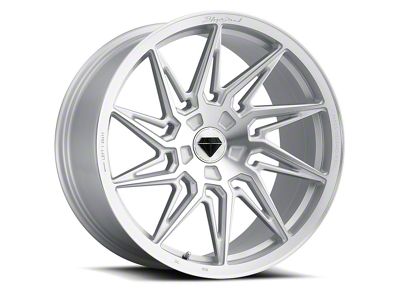 Blaque Diamond Wheels BD-F20 Silver Brush Face DP Wheel; Left Directional; Front Only; 20x10; 15mm Offset (08-23 RWD Challenger, Excluding Widebody)