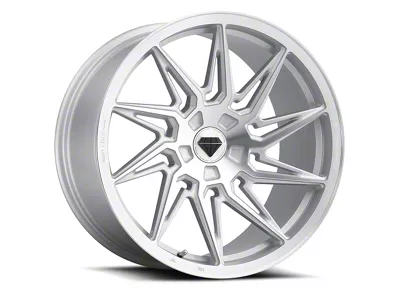 Blaque Diamond Wheels BD-F20 Silver Brush Face DP Wheel; Right Directional; Rear Only; 20x11; 25mm Offset (08-23 RWD Challenger, Excluding Widebody)