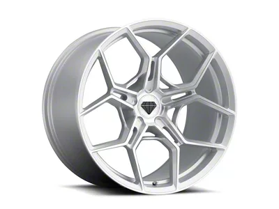 Blaque Diamond Wheels BD-F25 Silver with Brush Face Wheel; 22x11; 20mm Offset (18-23 Challenger Widebody)