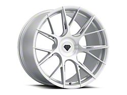 Blaque Diamond Wheels BD-F18 Silver with Brush Face FP Wheel; Front Only; 20x9; 15mm Offset (11-23 RWD Charger, Excluding Widebody)