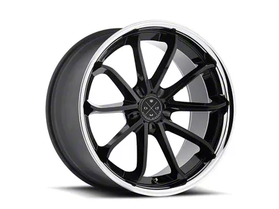 Blaque Diamond Wheels BD-23 Gloss Black Center with Chrome SS Wheel; Rear Only; 20x10; 40mm Offset (97-04 Corvette C5)