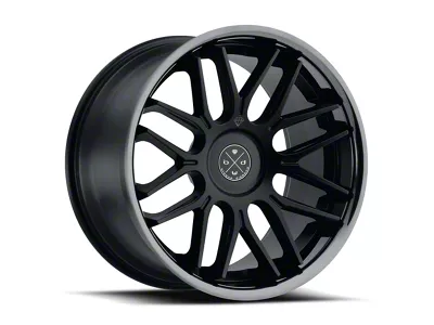 Blaque Diamond Wheels BD-27 Satin Black Center with Black Chrome SS Lip Wheel; Rear Only; 20x10; 40mm Offset (97-04 Corvette C5)