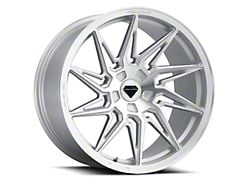 Blaque Diamond Wheels BD-F20 Silver Brush Face DP Wheel; Left Directional; Rear Only; 20x10; 40mm Offset (97-04 Corvette C5)