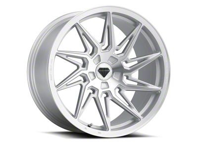 Blaque Diamond Wheels BD-F20 Silver Brush Face DP Wheel; Right Directional; Rear Only; 20x10; 40mm Offset (97-04 Corvette C5)