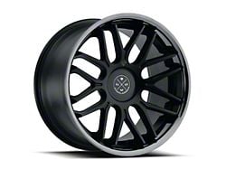 Blaque Diamond Wheels BD-27 Satin Black Center with Black Chrome SS Lip Wheel; 20x9; 40mm Offset (97-04 Corvette C5)